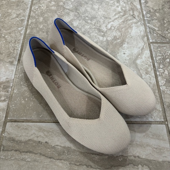 Rothy's The Flat Round Toe Slip on Shoes Ecru Women's 10 - Picture 3 of 14